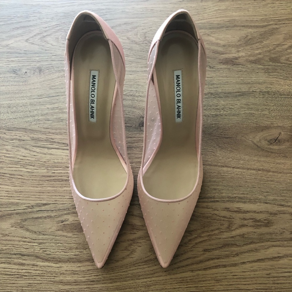 NIB $795 Manolo Blahnik BB Swiss Dot Pointed Toe Pump in Pink - size 10 / 40! - Picture 6 of 16